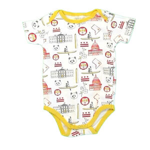 Mirasa Unisex White | Yellow Capital Onesie size: 3-6 Months